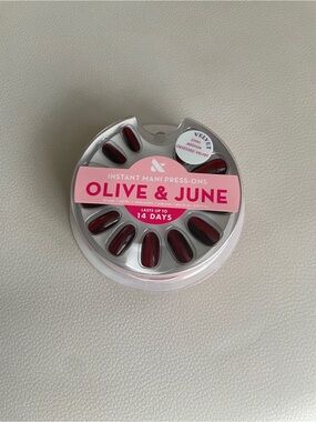 Olive & June cat eye Oval Press-On Nails in Deep Red
